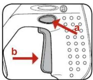 Diagram of a kitchen appliance with labeled parts and directional arrows indicating flow or movement.