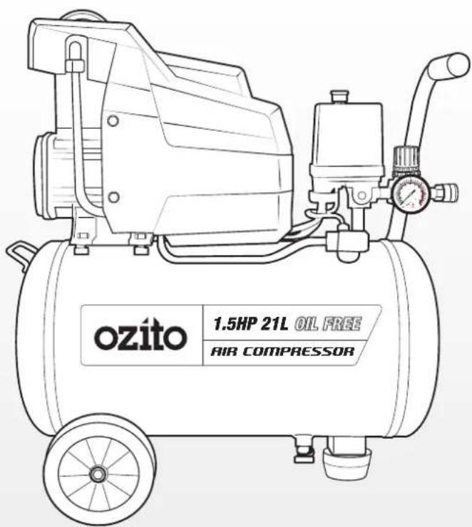 ozíto 1.5HP 21L OIL FREE AIR COMPRESSOR