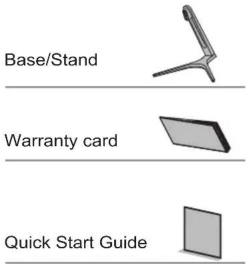 Base/Stand Warranty card Quick Start Guide