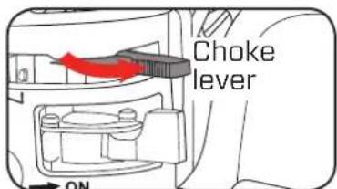 Choke lever ON