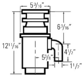 5³/₁₆" 6³/₁₆" 12¹¹/₁₆" 5³/₃" 4¹/₂" 1¹/₂"