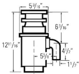 5³/₁₆" 6³/₁₆" 12¹¹/₁₆" 5⁵/₄" 4¹/₂" 1¹/₂"