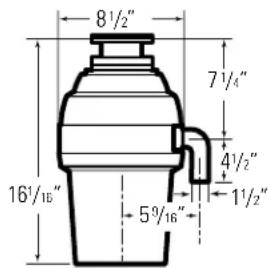 8½" 7½" 4½" 1½" 5½" 16½"