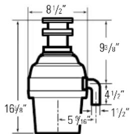 8½" 9½/8" 4½" 16½" 5½/16"
