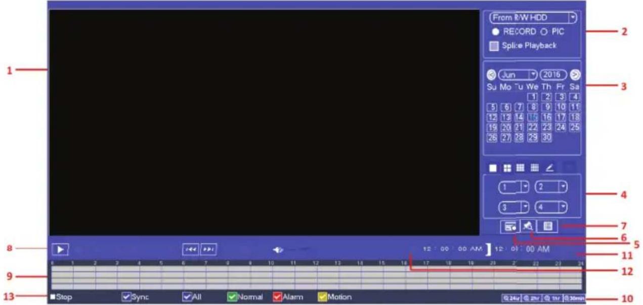 From RW HDD ● RECORD ○ PIC ■ Splice Playback Jun 2016 Su Mo Tu We Th Fr Sa 1 2 3 4 5 6 7 8 9 10 11 13 13 14 15 16 17 18 19 20 21 22 23 24 25 26 27 28 29 30 1 2 3 4 8 12:00:00 AM ] 12:00:00 AM Stop Sync All Normal Alarm Motion 10 2 3 4 5 6 7 8 9 10