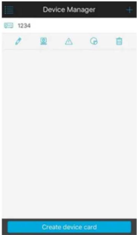 Device Manager 1234 Create device card