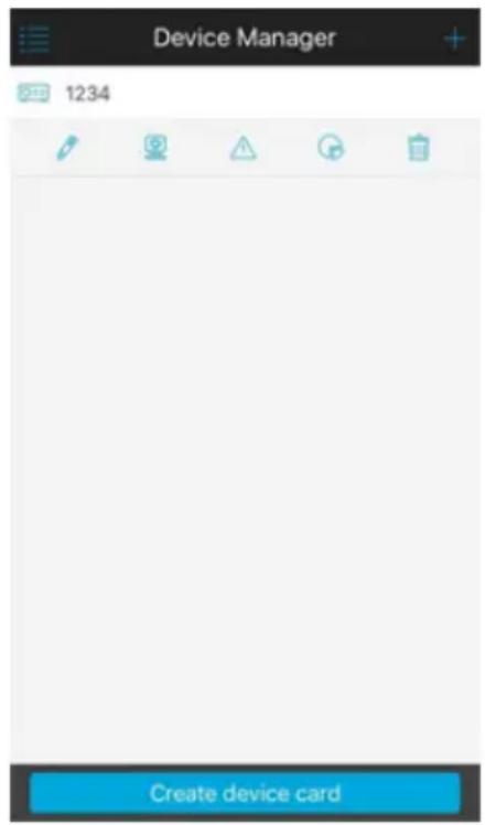 Device Manager 1234 Create device card
