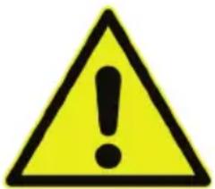 Yellow triangular warning sign with black exclamation mark symbol