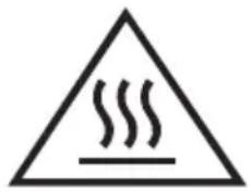 Warning symbol with steam inside a triangle, indicating heat or smoke hazard