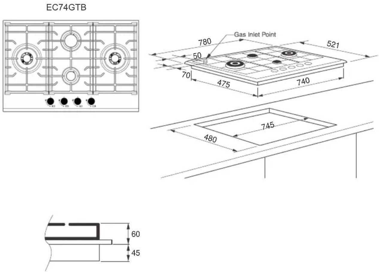 Euromaid EC74GTB - Installation - 1