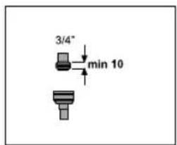 3/4" min 10