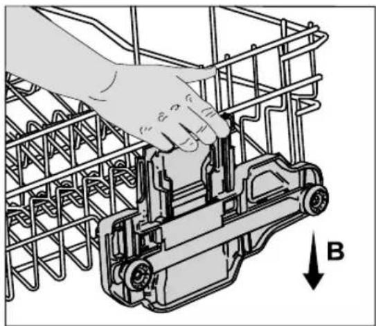 Euromaid EDWB14G - Adjusting the height of loaded upper basket - 2