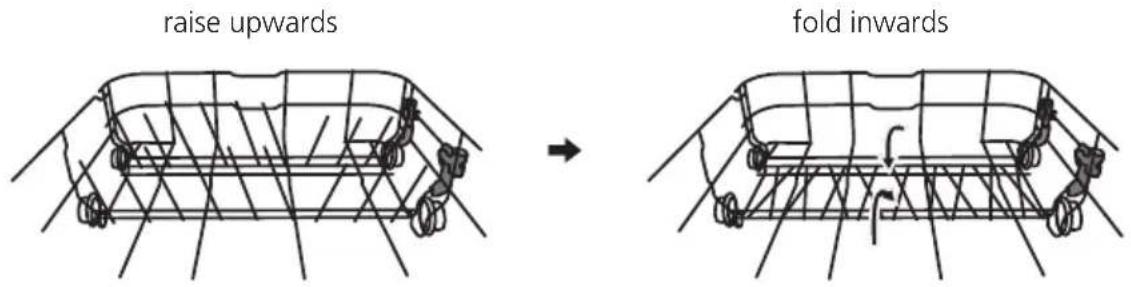 raise upwards fold inwards