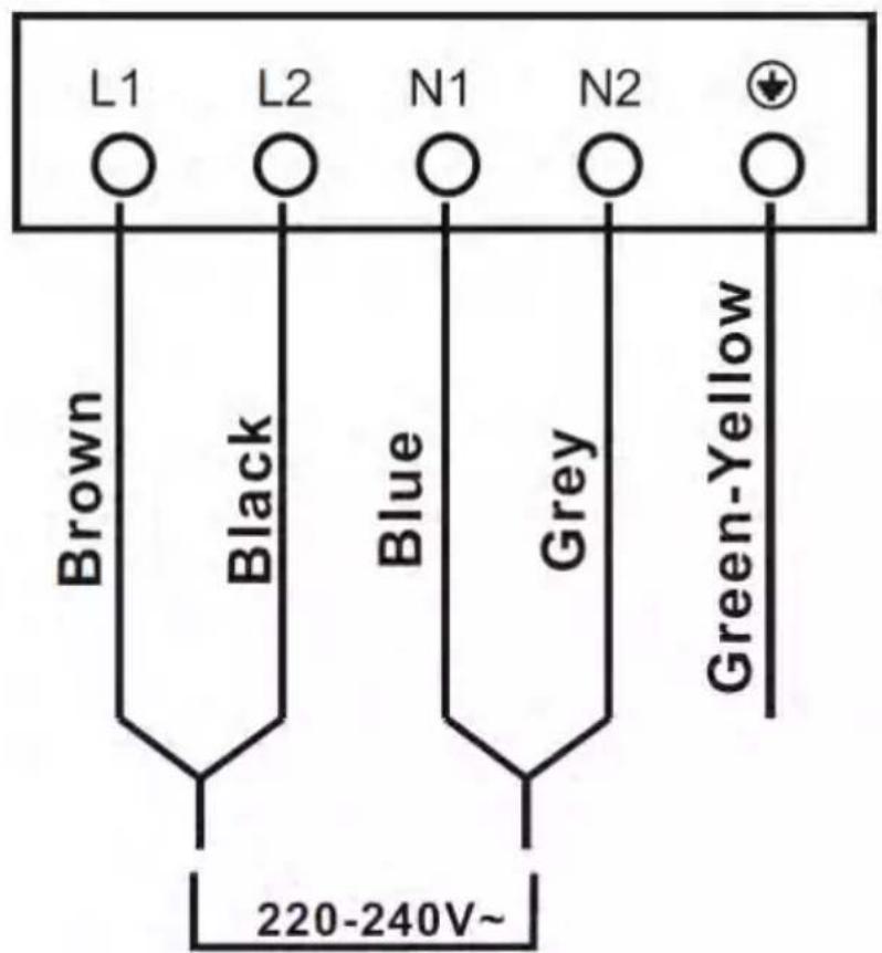 L1 L2 N1 N2 Brown Black Blue Grey Green-Yellow 220-240V~