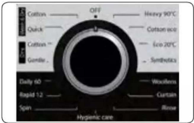 Cotton OFF Heavy 90°C Quick Cotton eco Eco 20°C Gardier. Synthetics Daily 60 Rapid 1:2 Spin Woolbem Certain Rinse Hygienic case