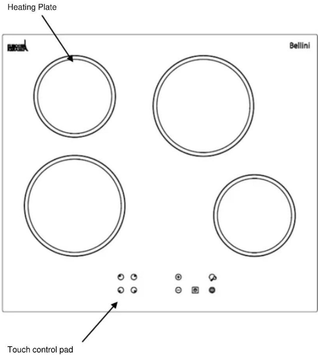 Heating Plate Bellini Touch control pad