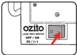 ozito LOAD TEST SWITCH OFF / ON (0) / (−)