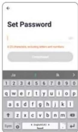 Set Password 4.21 characters, including letters and numbers Composted As | R > 1 2 3 4 5 6 7 8 9 0 q w e r t y u i o p a s d f g h j k l ↑ z x c v b n m Sym: * (English) >
