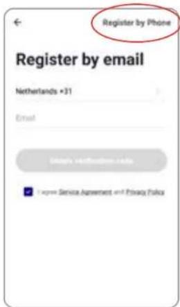 Register by Phone Register by email Netherlands •31 Email Privacy Service Policy ■ 1xpress Service Agreement and Privacy Policy