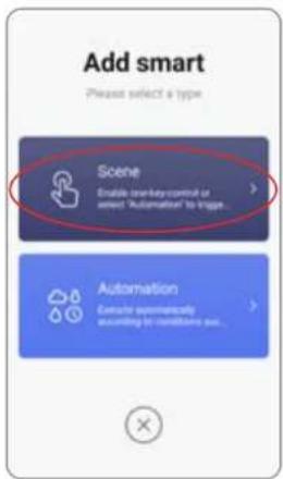 Add smart Please select a type Scene Enable time-by control or select "Automation" to -vinger... Automation Execute systematically ascending in conditions are...