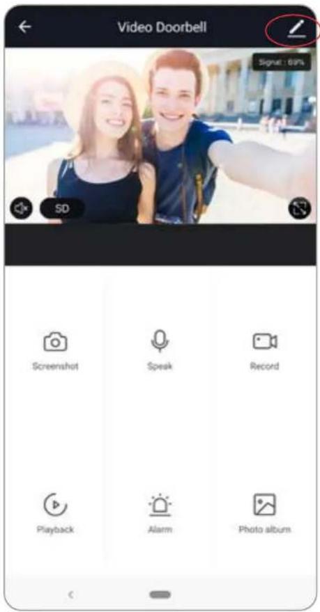 Video Doorbell Signal: 69% SD Screenshot Screenshot Speak Record Playback Alarm Photo album