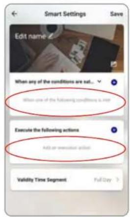 Edit name When any of the conditions are set... When one of the following conditions is set Execute the following actions Add or removed all Validity Time Segment Full Day