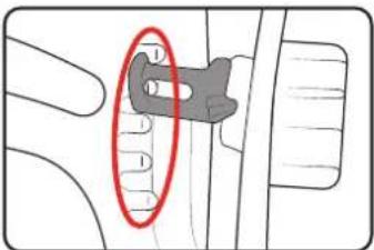 Diagram showing a mechanical component with a highlighted section and labeled points A, B, C, D, E.