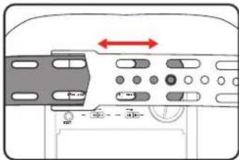 Diagram of a device control panel with labeled buttons and directional arrows indicating movement or flow.