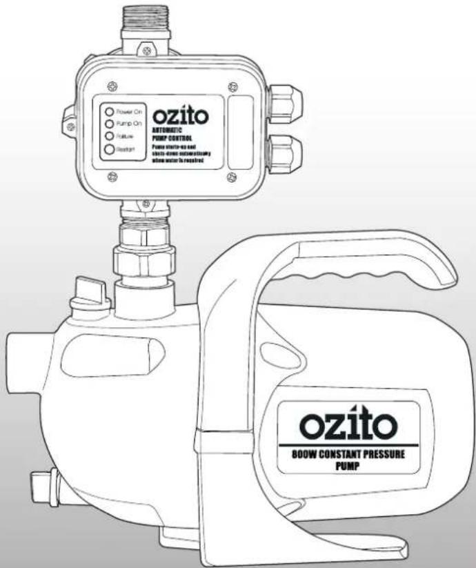 Power On Pump On Failure Resetpoint Ozito AUTOMATIC PUMP CONTROL Power switches-on and switch-downs automaticisation train water in required Ozito BOOW CONSTANT PRESSURE PUMP