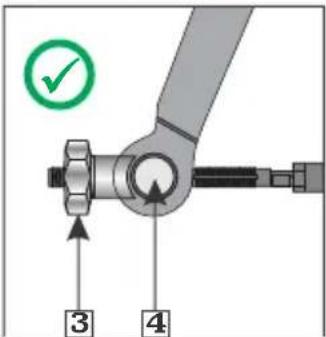 Diagram of a mechanical joint with numbered parts and a green checkmark indicating selection