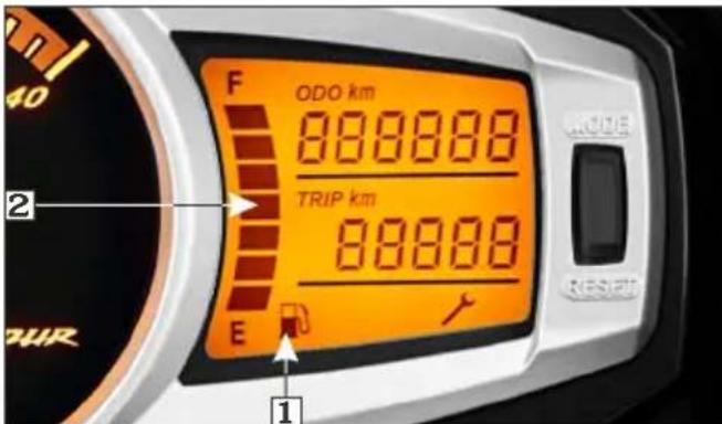 F ODO km 000000 TRIP km 00000 E 1