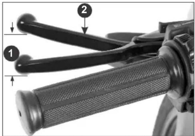 Diagram of a mechanical device with labeled parts, showing two numbered components and directional arrows.