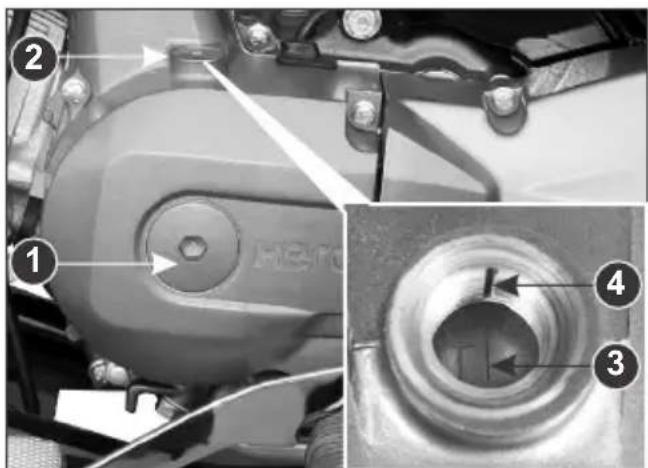 Technical diagram of a mechanical component with numbered parts and labeled features