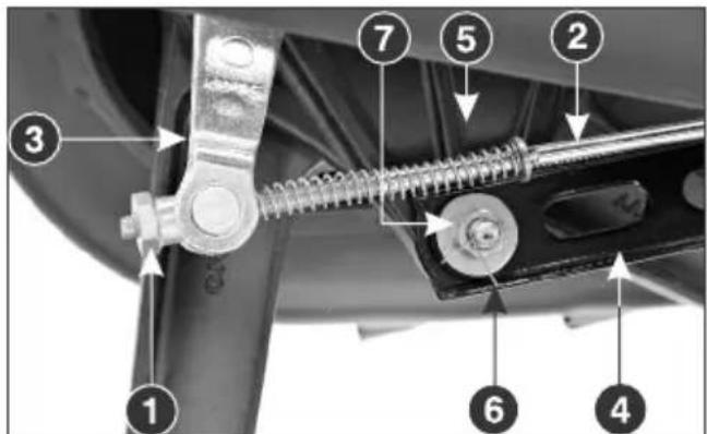 Technical diagram of a mechanical assembly with numbered components for identification