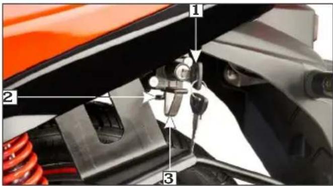 Technical diagram of a car's front suspension system with numbered components and labeled parts