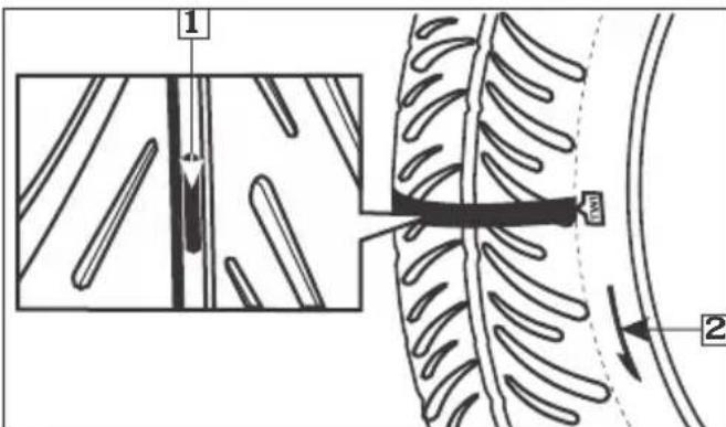 Technical diagram showing mechanical assembly with labeled parts and directional arrows, likely illustrating a cutting or machining process.
