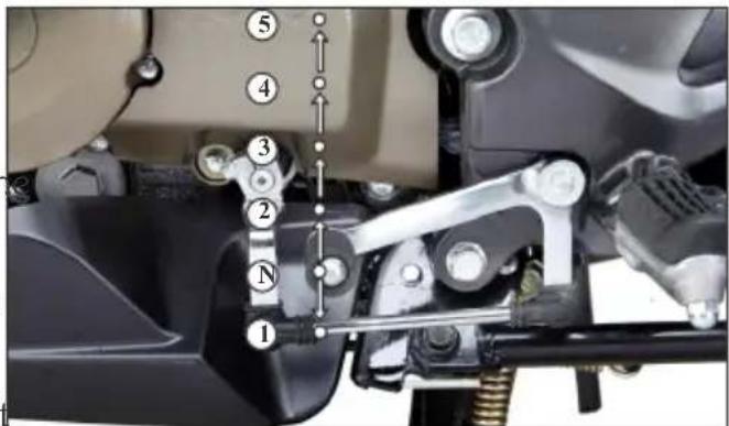Labeled mechanical assembly diagram showing numbered components and motion indicators