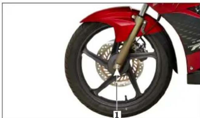HERO Karizma ZMR (2018) - Front wheel removal - 1