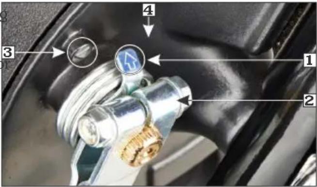 Labeled diagram of a car dashboard with numbered parts and a blue logo symbol