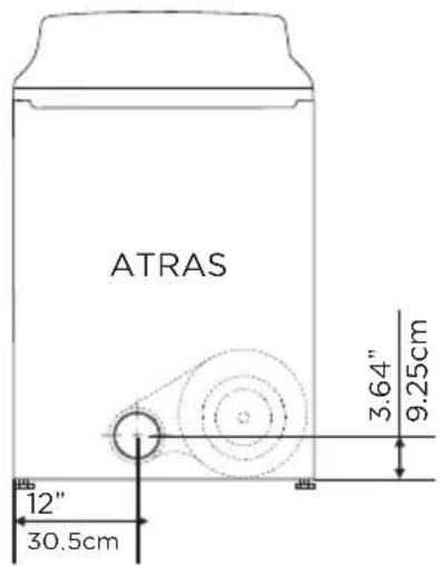 ATRAS 3.64" 9.25cm 12" 30.5cm