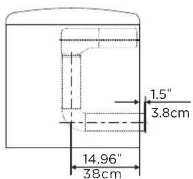 1.5" 3.8cm 14.96" 38cm