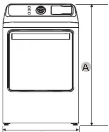 MIDEA MLG45N3BMG - Mínimo los espacios entre la secadora y paredes adyacentes u otras superficies: - 1