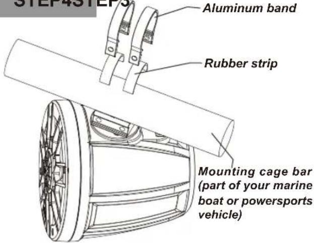 STE1 451E13 Aluminum band Rubber strip Mounting cage bar (part of your marine boat or powersports vehicle)