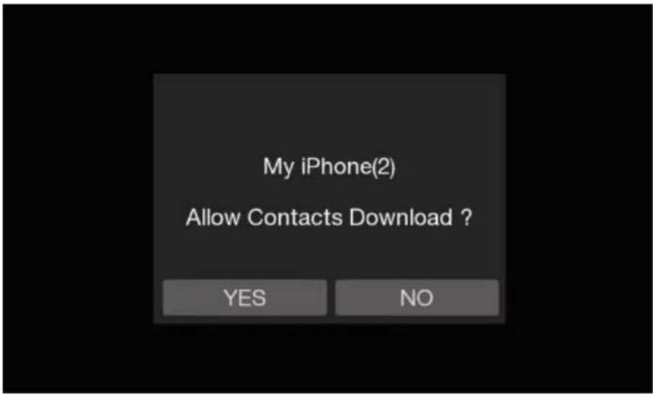 My iPhone(2) Allow Contacts Download ? YES NO