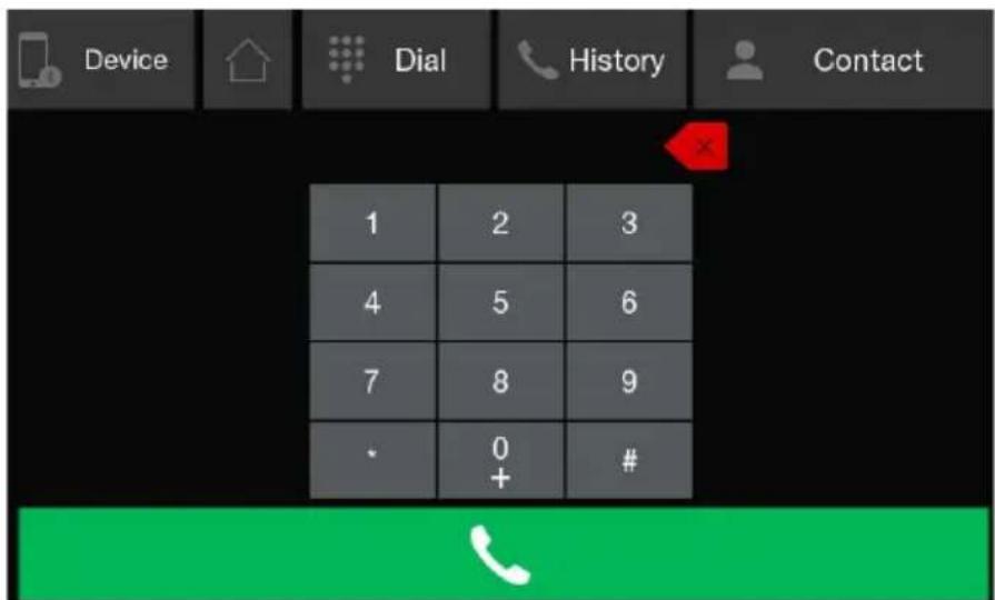 Device Dial History Contact 1 2 3 4 5 6 7 8 9 • 0 # +