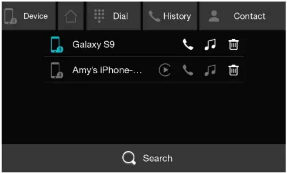 Device Dial History Contact Galaxy S9 Amy's iPhone... Search