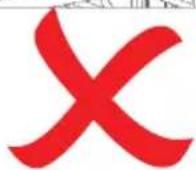 Technical diagram illustrating mechanical assembly process with labeled components and red prohibition signs indicating failure or rejection.