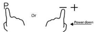 P Or - + Power down