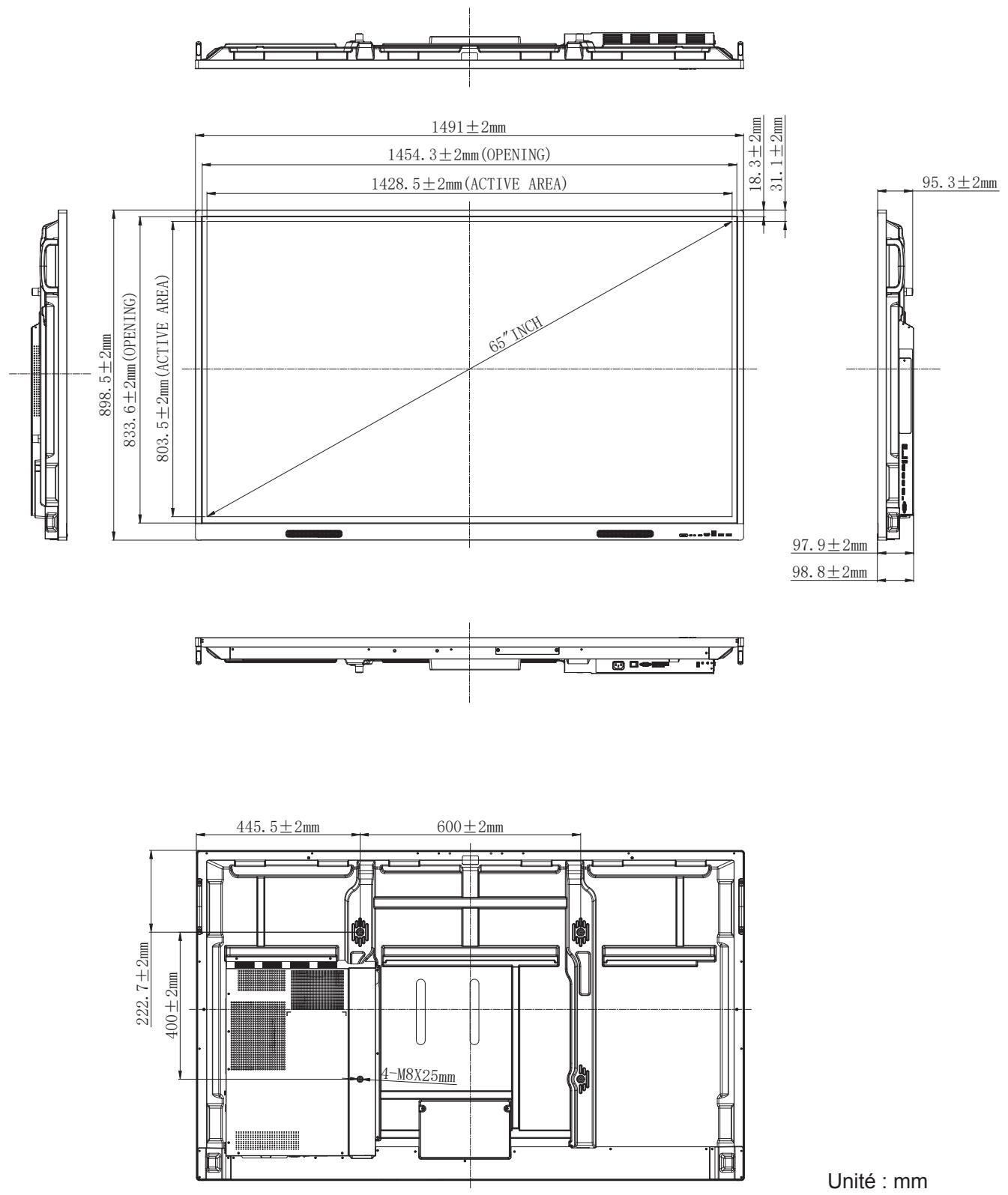 OPTOMA 1651RK - Dimensions - 1