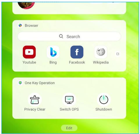 OPTOMA 1751RK - Appuyez n'importe où sur l'écran (hors du menu) pour fermer le menu Ajouter des Widgets. - 1